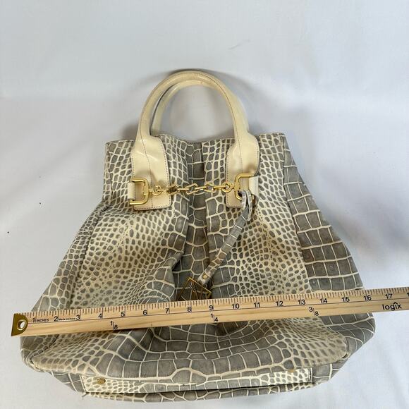 Kenneth Cole Large Cream and Grey Large Double Handle Shoulder Bag - Picture 4 of 10